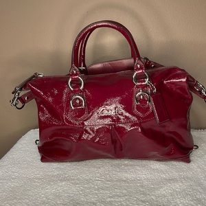Patent red burgundy leather ! Excellent condition.
